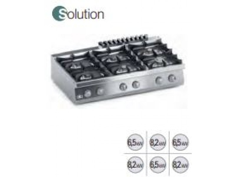 CUCINA 6 FUOCHI A GAS DA BANCO SERIE 70 SOLUTION K7GCUS15TT