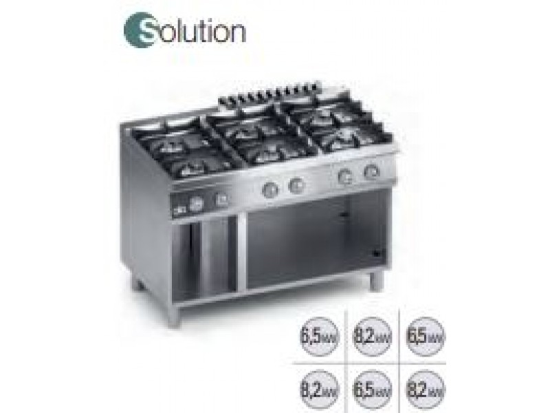 CUCINA 6 FUOCHI A GAS VANO A GIORNO SERIE 70 SOLUTION K7GCUS15VV
