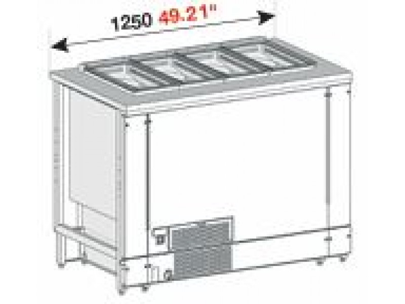 BANCO A POZZETTI GELATO VENTILATO MOD. PANORAMA  DA 125 CM 8 CARAPINE CON RISERVA UC