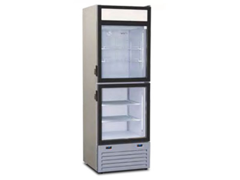 ARMADIO REFRIGERATO COMBINATO PORTA A VETRO MOD TWIN 40