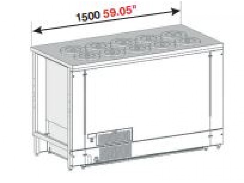 BANCO A POZZETTO GELATO VENTILATO CON RISERVA E 10 FORI NEW ERA