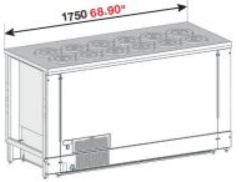 BANCO A POZZETTO GELATO VENTILATO CON RISERVA E 12 FORI NEW ERA