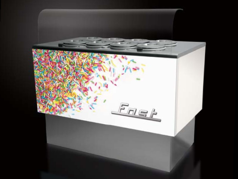 BANCO POZZETTO GELATO VENTILATO MOD. FAST 8 FORI MISURA 130 CM