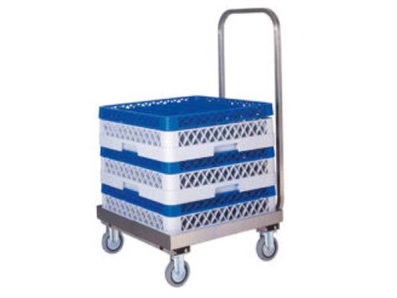 CARRELLO PORTACESTELLI INOX VASCA INOX CON MANICO CP1445
