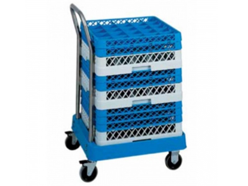 CARRELLO PORTACESTELLI INOX VASCA ABS CON MANICO CP1447
