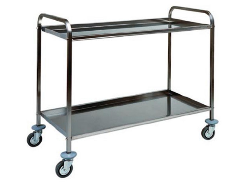 CARRELLO DI SERVIZIO INOX 2 PIANI 110X70 CA 1413