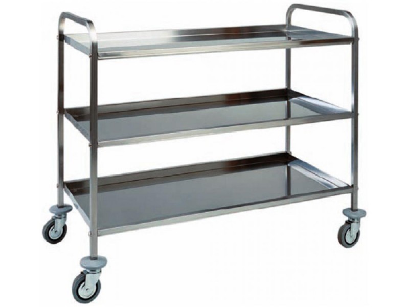 CARRELLO DI SERVIZIO INOX 3 PIANI L 111 CA 1385