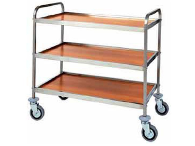 CARRELLO DI SERVIZIO INOX 3 PIANI L 83 CA 1050