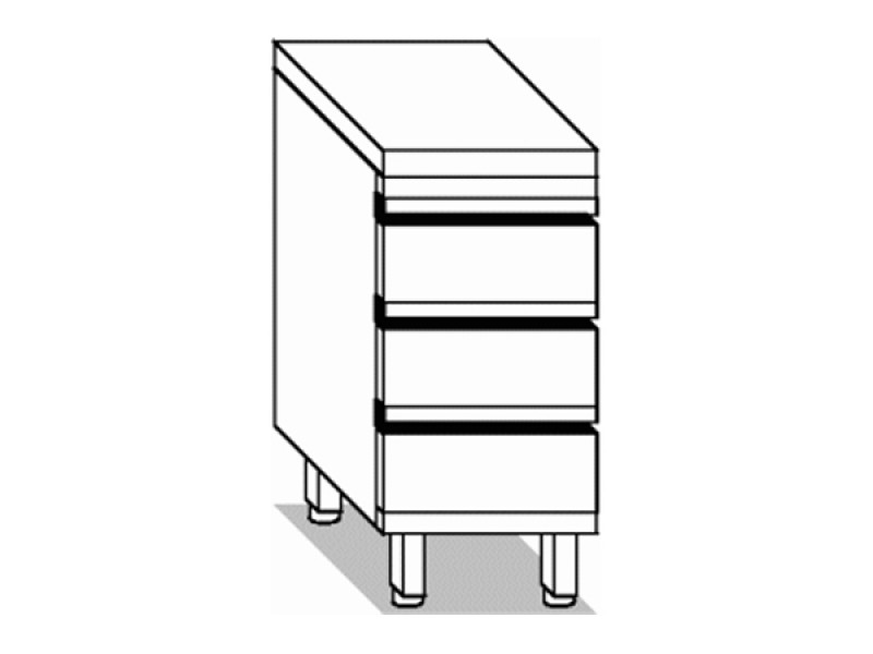CASSETTIERA 3 CASSETTI L50XP70XH85 mod. 89.3
