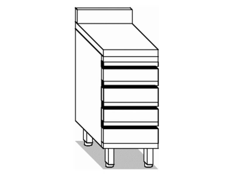 CASSETTIERA 4 CASSETTI CON ALZATINA L40XP60XH85