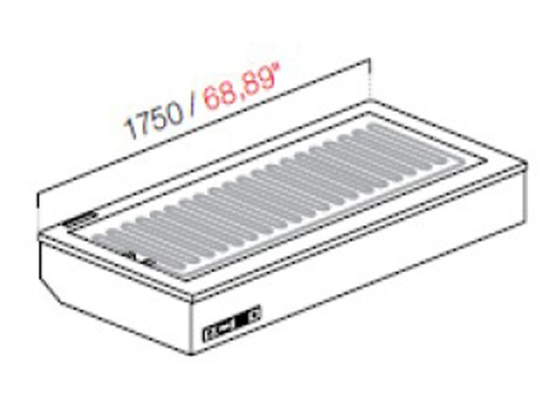 DROP IN DA INCASSO CALDO SECCO SENZA VETRI SENZA PANNELLATURA MIS. L175XP61,2XH23,55 cm 