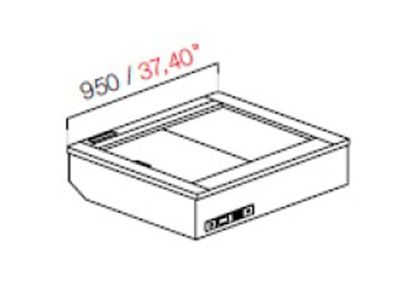 DROP IN DA INCASSO PRALINE SENZA VETRI SENZA PANNELLATURA  MIS. L95XP82,2XH32,55 cm 