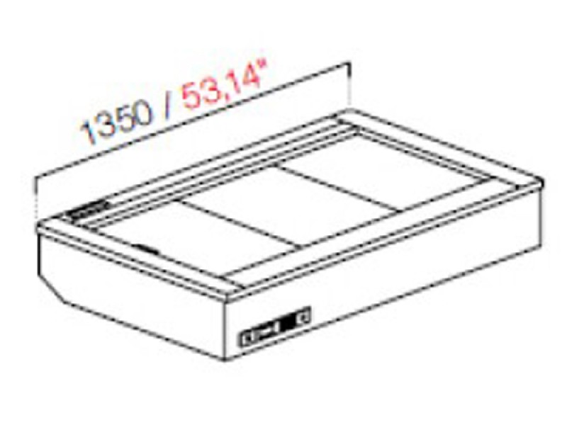 DROP IN DA INCASSO PRALINE S/VETRI S/PANNELLATURA L135XP82,2XH32,55 cm NUC