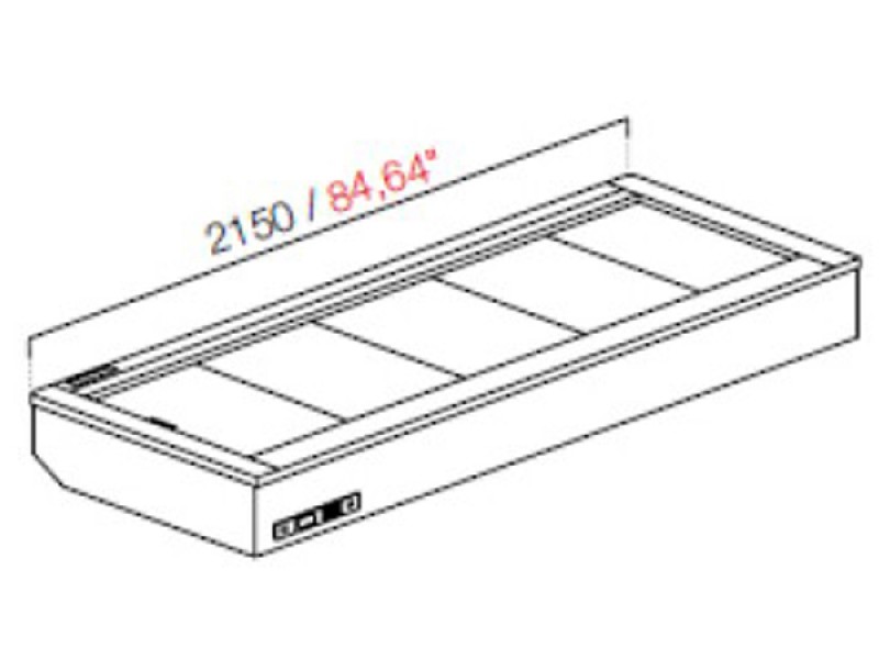 DROP IN DA INCASSO PRALINE S/VETRI S/PANNELLATURA  L215XP82,2XH32,55 cm NUC