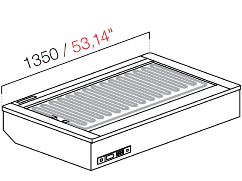 DROP IN DA INCASSO FREDDO VENTILATO/CALDO SECCO S/VETRI S/PANNELLATURA L135XP82.2XH54.5cm