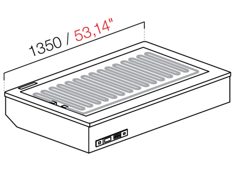 DROP IN DA INCASSO CALDO SECCO SENZA VETRI SENZA PANNELLATURA MOD. 1350 MIS. L135XP82.2XH54.5 