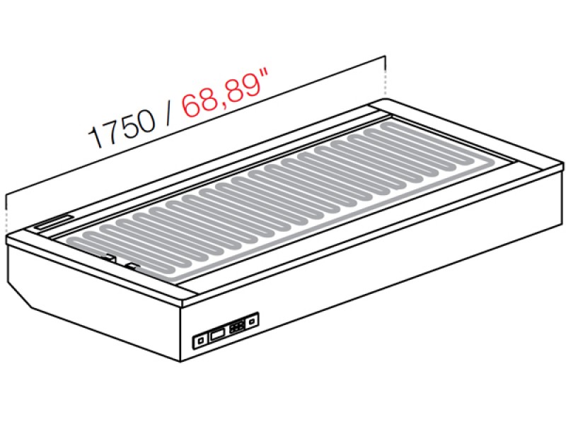 DROP IN DA INCASSO FREDDO VENTILATO/CALDO SECCO S/VETRI S/PANNELLATURA L175XP82.2XH54.5CM