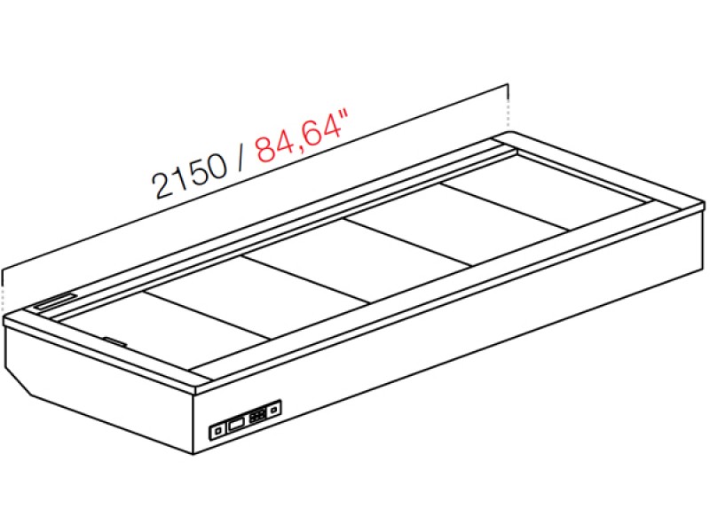DROP IN DA INCASSO FREDDO VENTILATO S/VETRI S/PANNELLATURA L215XP82.2XH54.5 