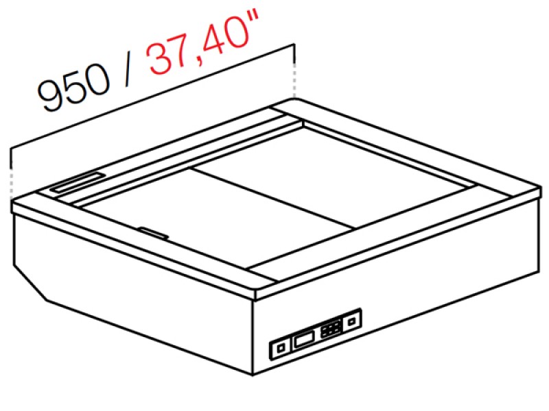 DROP IN DA INCASSO FREDDO VENTILATO S/VETRI S/PANNELLATURA L95XP82,2XH54.5 NUC