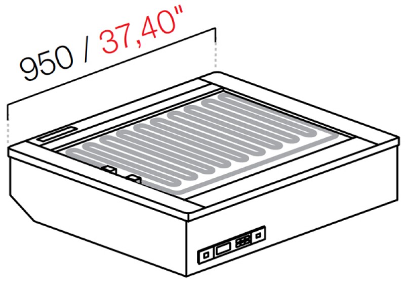 DROP IN DA INCASSO FREDDO VENTILATO/CALDO SECCO S/VETRI S/PANNELLATURA L95XP82.2XH54.5CM