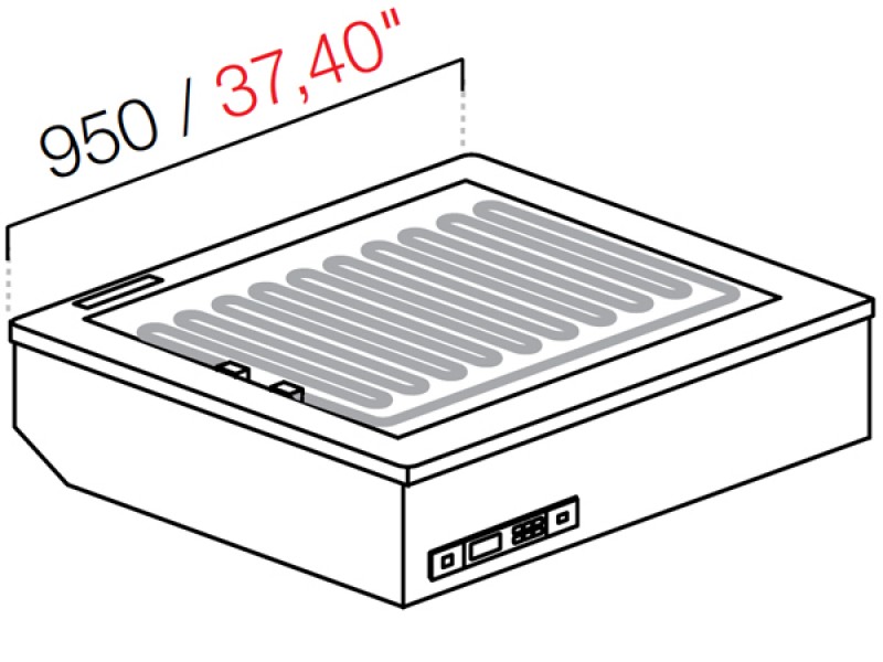 DROP IN DA INCASSO CALDO SECCO SENZA VETRI SENZA PANNELLATURA MOD. L 950 MIS. L95XP82.2XH54.5