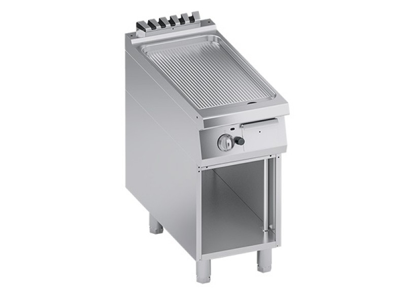 FRY TOP A GAS PIASTRA RIGATA RIBASSATO VANO A GIORNO SERIE 90 PERFORMANCE K4GFBP05VVR