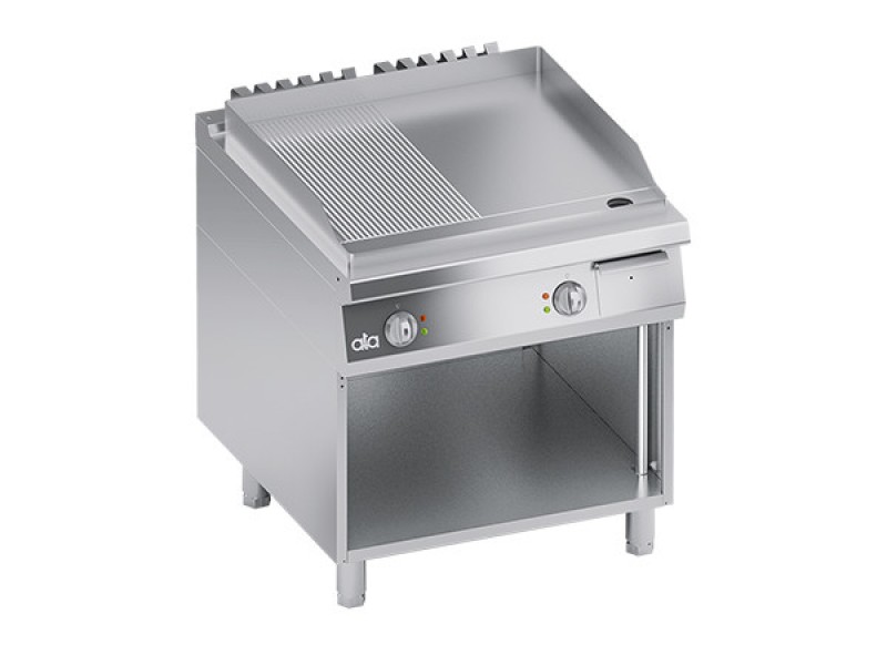 FRY TOP ELETTRICA PIASTRA 1/2 LISCIA 1/2 RIGATA VANO A GIORNO SERIE 90 K4EFRS10VV