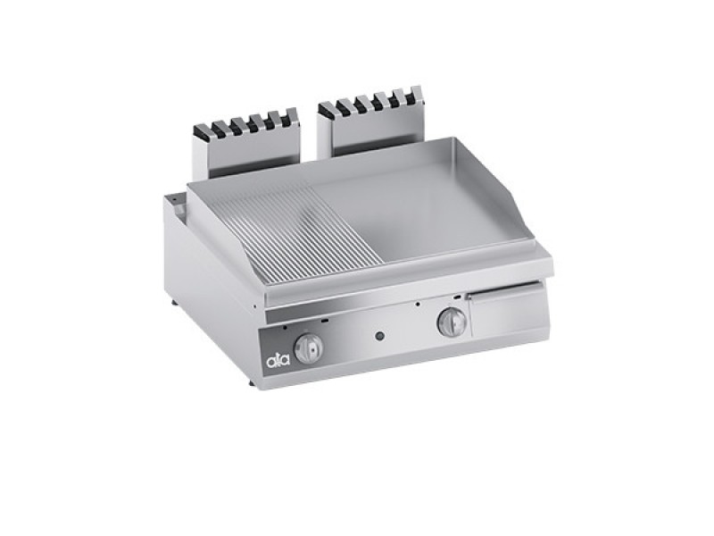 FRY TOP ELETTRICO PIASTRA 1/2 LISCIO 1/2 RIGATO DA BANCO SERIE 70 SOLUTION C2GFR10TT