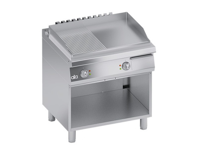 FRY TOP ELETTR PIASTRA 1/2 LISCIO 1/2 RIGATO VANO A GIORNO SERIE 70 SOLUTION C2EFR10VV