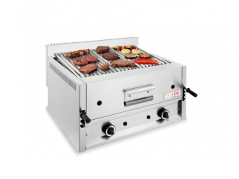 GRIGLIA A PIETRA LAVICA  A GAS DA BANCO I-80/P