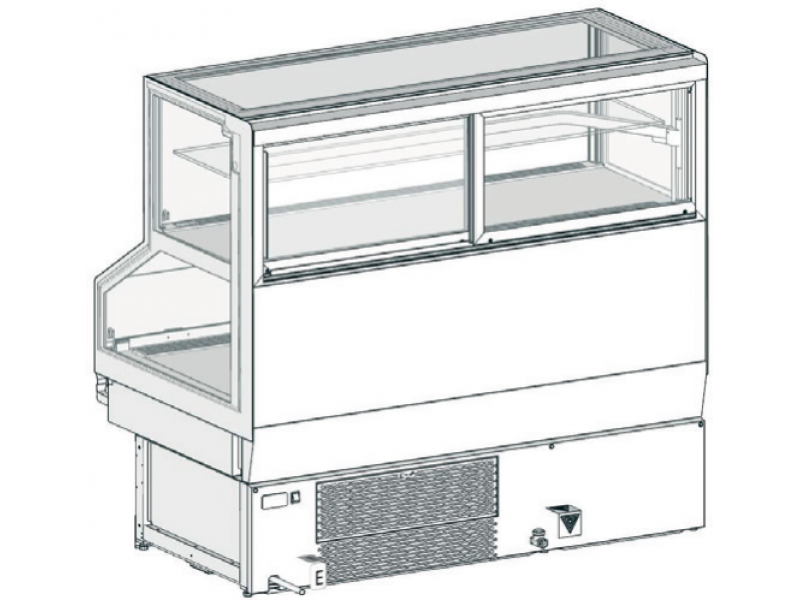 VETRINA MOD LILIUM COMBI VAD H 1350 L 960 3 MENSOLE REFRIGERATE SENZA PANNELLATURA UC