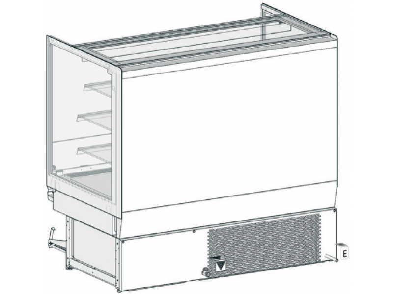 VETRINA MOD LILIUM GRAB&GO VAD H 1350 L 1430 3 MENSOLE REFRIGERATE SENZA PANNELLATURA UC