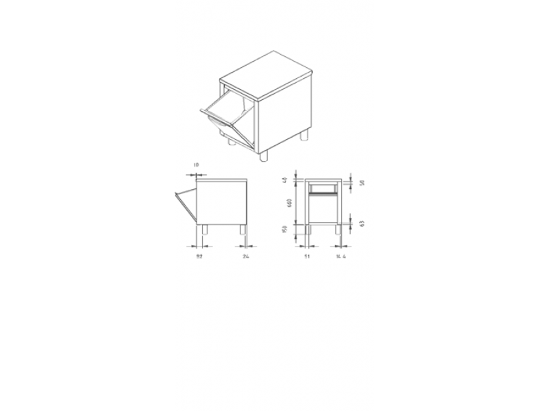 CASSETTIERA GASTRO NORM CON TRAMOGGIA BASCULANTE mod. CG.15