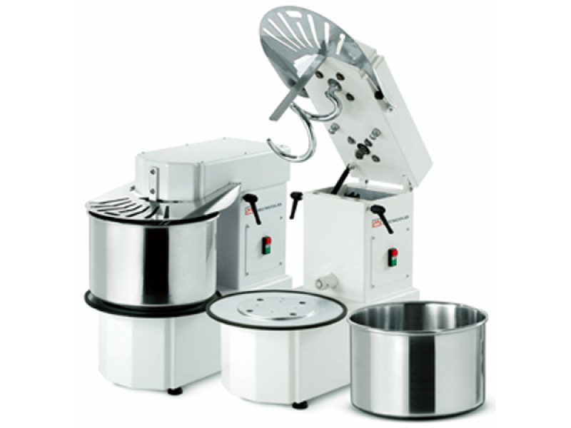 IMPASTATRICE A SPIRALE TESTA ALZABILE E VASCA ESTRAIBILE 12 KG mod TS12AM MONOFASE