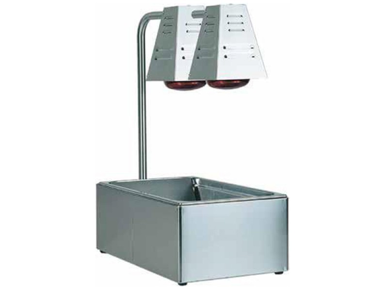 CONTENITORE CALDO INOX PER FRITTI CON 2 LAMPADE A RAGGI INFRAROSSI BI4719D