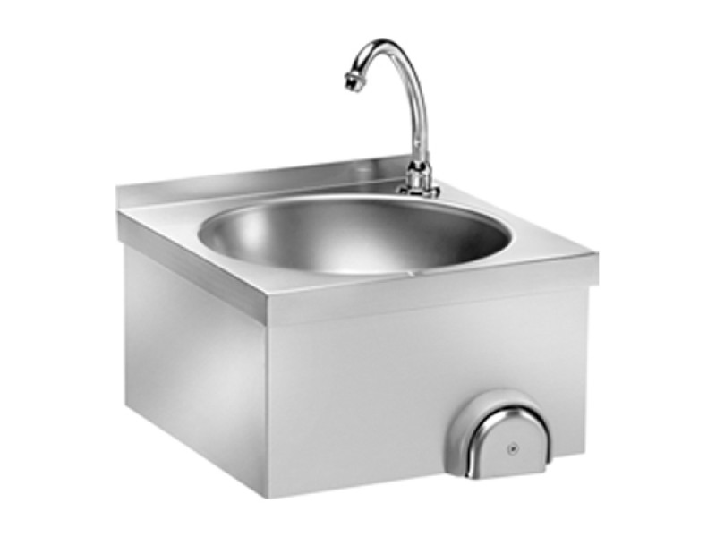 LAVAMANI A PARETE CON COMANDO A GINOCCHIO SENZA ALZATINA LM 40