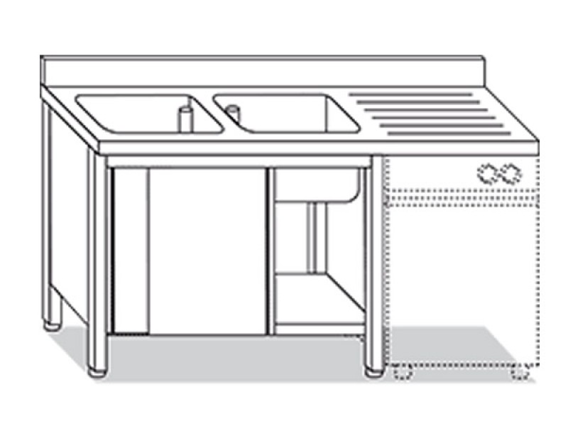 LAVELLO ARMADIATO A SBALZO + GOCC.  L160xP60xH85 455.6.16