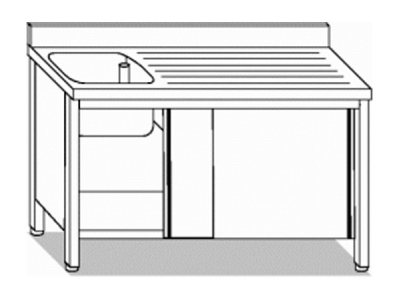 LAVELLO ARMADIATO 1 VASCA + GOCC. DX L140XP60XH85 41056.14