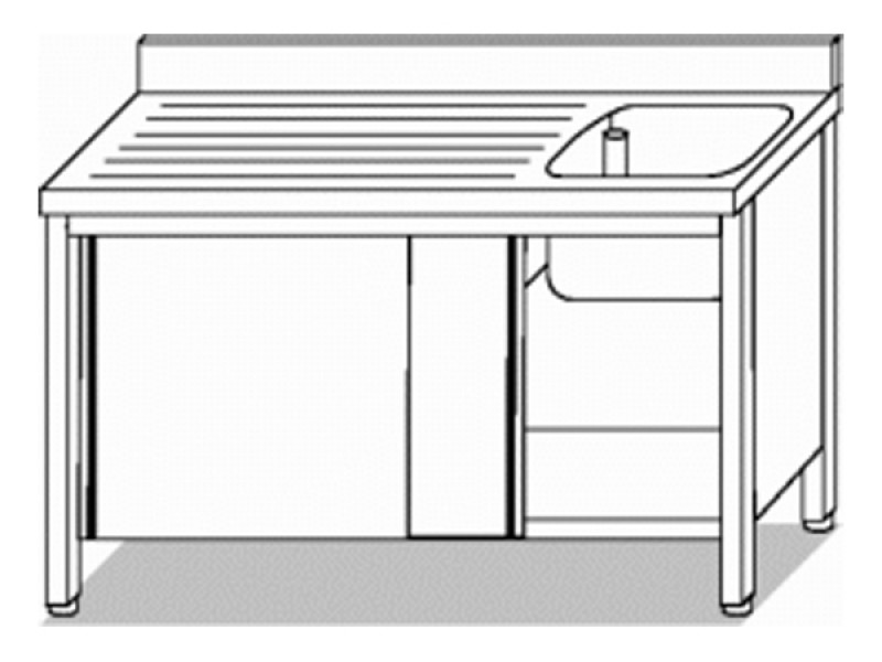 LAVELLO ARMADIATO 1 VASCA + GOCC. SX L140XP70XH85 41010.14