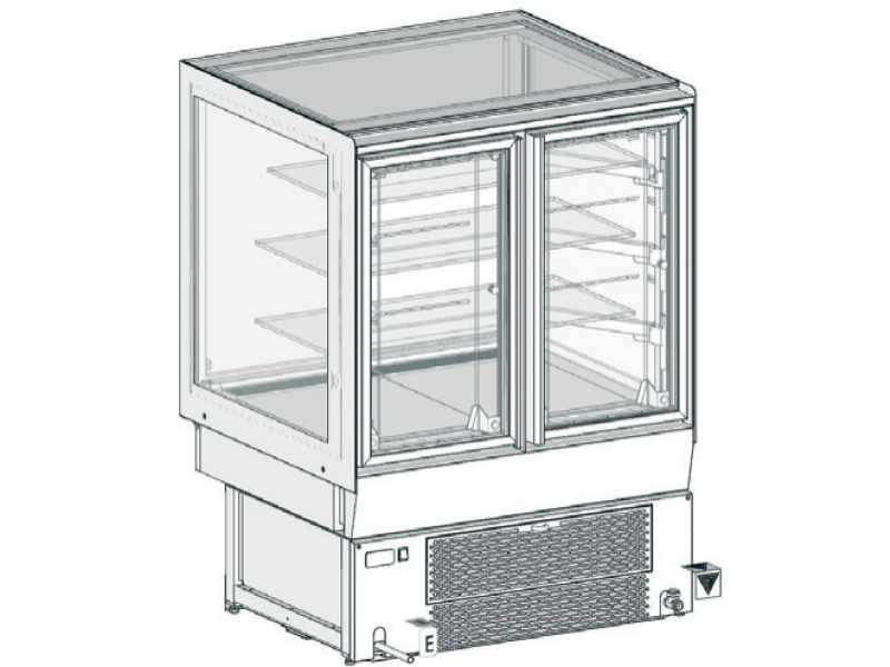VETRINA MOD LILIUM FROZEN VAD H 1350 L 960 3 MENSOLE REFRIGERATE SENZA PANNELLATURA UC