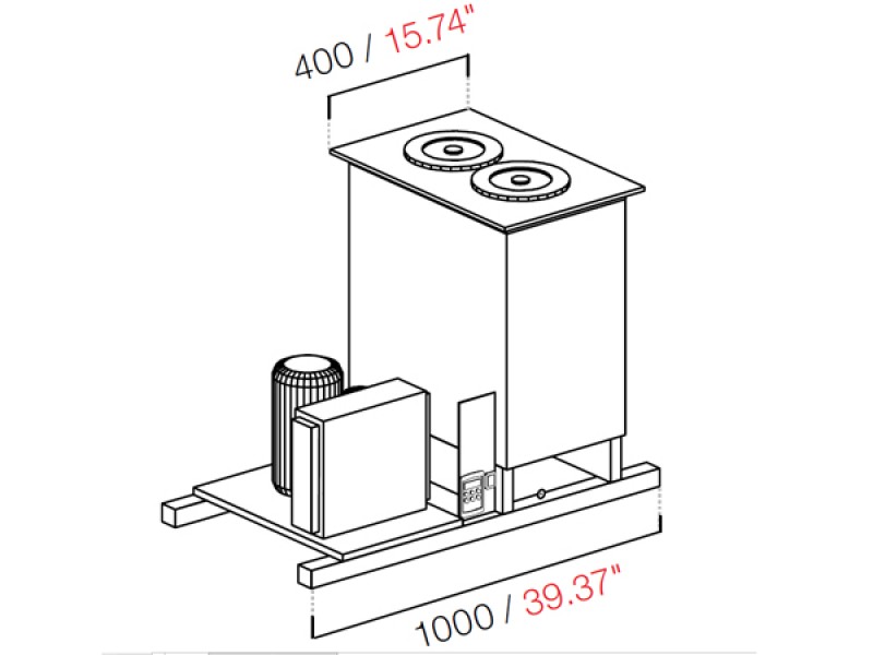 BANCO POZZETTO GELATO STATICO DA INCASSO MOD. PGR 2 (SENZA PANNELLATURA) UC