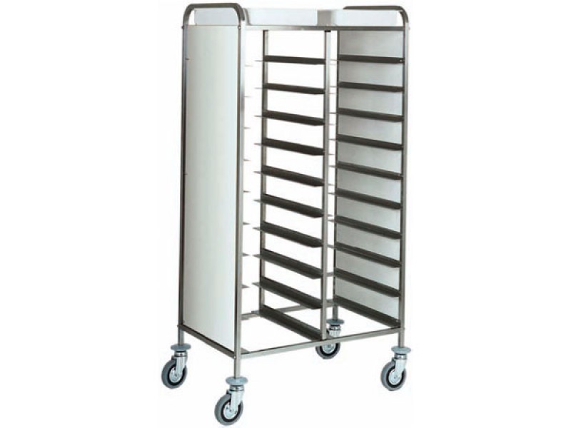 CARRELLO PORTAVASSOI DOPPIO PANNELLATO INOX CA1460PI