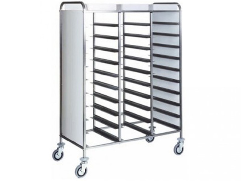 CARRELLO PORTAVASSOI TRIPLO PANNELLATO INOX CA1470PI