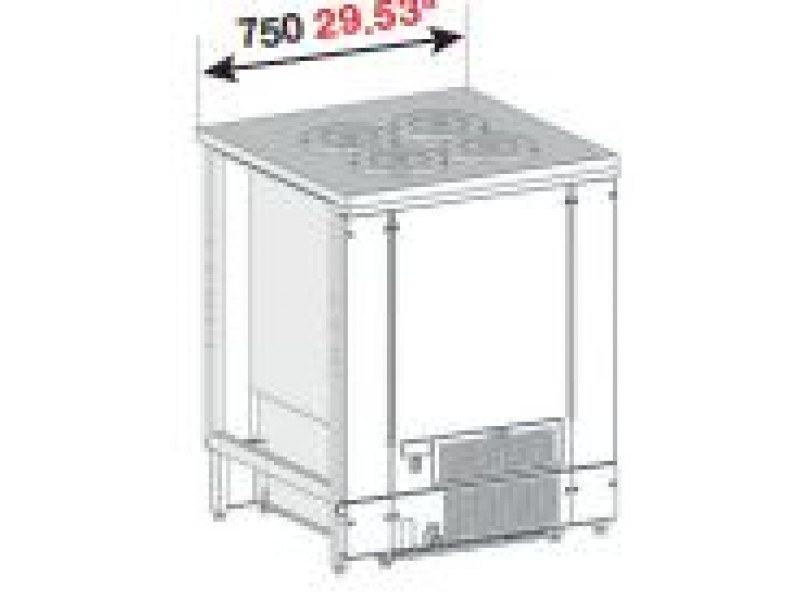 BANCO A POZZETTO GELATO VENTILATO CON RISERVA 4 FORI NEW ERA