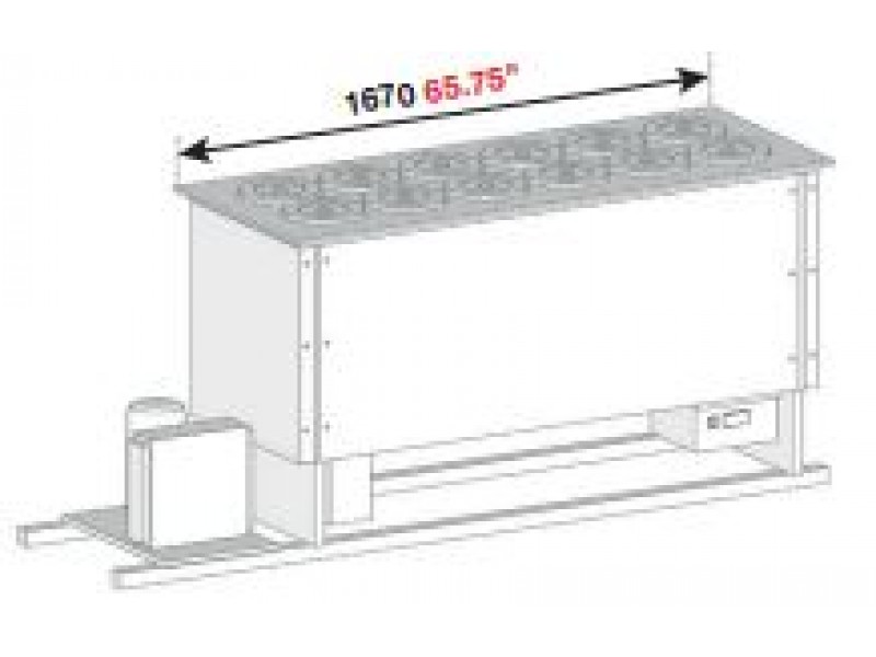 BANCO A POZZETTO GELATO VENTILATO VASCA CON RISERVA E PIANO INOX 12 FORI NEW ERA