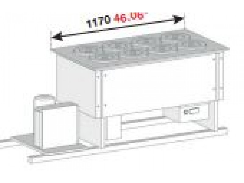 BANCO A POZZETTO GELATO VENTILATO VASCA SENZA RISERVA CON PIANO INOX 8 FORI NEW ERA 