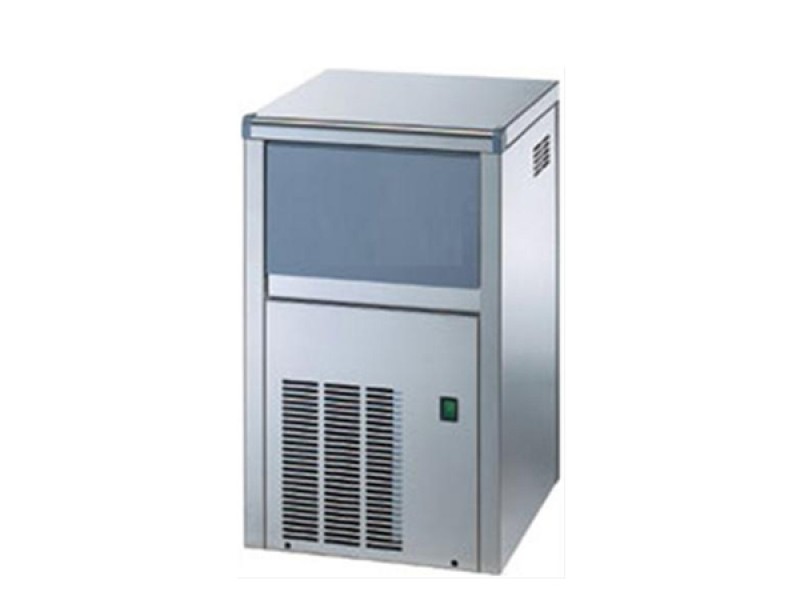 PRODUTTORE DI GHIACCIO SL50A DA 28 KG CUBETTI PIENI CON CONTENITORE INCORPORATO E CONDENSAZIONE ARIA