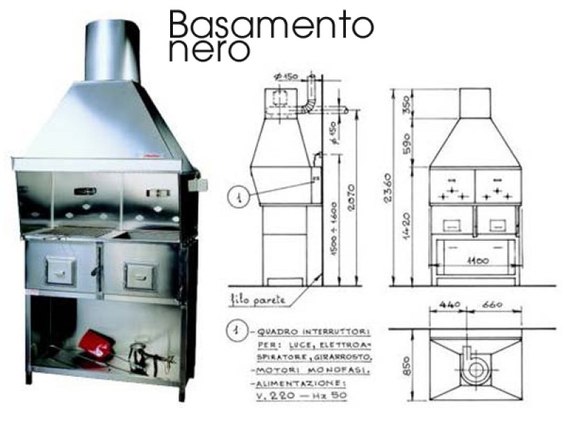 CUCINA ROMAGNA A CARBONE 2 FORNELLI