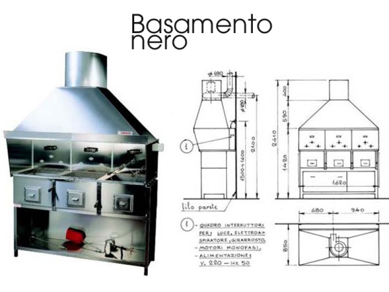 CUCINA ROMAGNA A CARBONE 3 FORNELLI 
