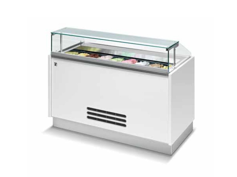 VETRINA GELATO VENTILATA MOD. SNACK&FOOD 8 VASCHETTE SENZA PANNELLATURA